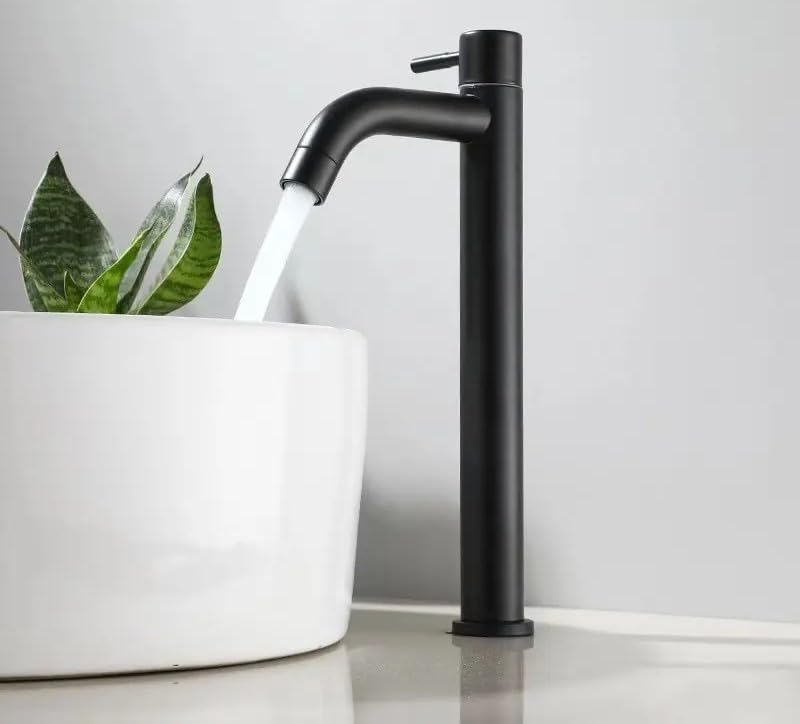 Tall Body Pillar Cock 12 inch Black